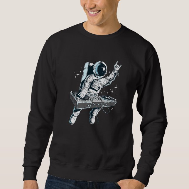 Space Astronaut DJ Disk Jockey Dancing Graphic Coo Sweatshirt (Vorderseite)