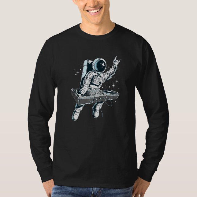 Space Astronaut DJ Disk Jockey Dancing Graphic Coo T-Shirt (Vorderseite)