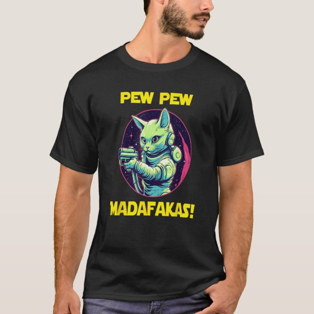 Space Astronaut Pew Madafakas Colorpoint Shorthair T-Shirt (Vorderseite)