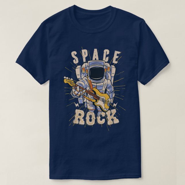 Space Astronaut Playing Guitar Astronomy Electric  T-Shirt (Design vorne)