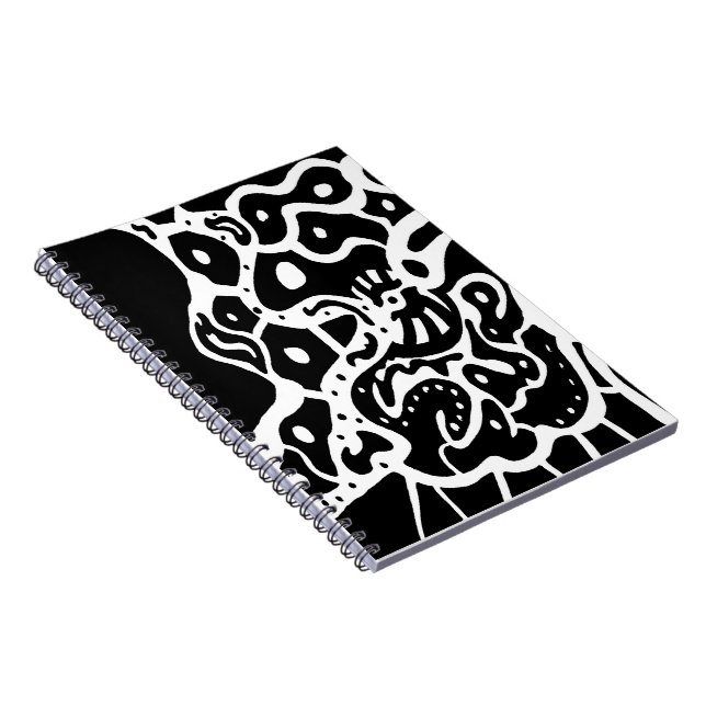 "Space" B&W Abstrakt Art Notizblock (Rechte Seite)