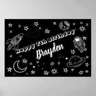 Space Backdrop Space Out of the World Party Zeiche Poster