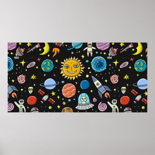 Space Background. Planets of the solar system. Roc Poster (Vorne)