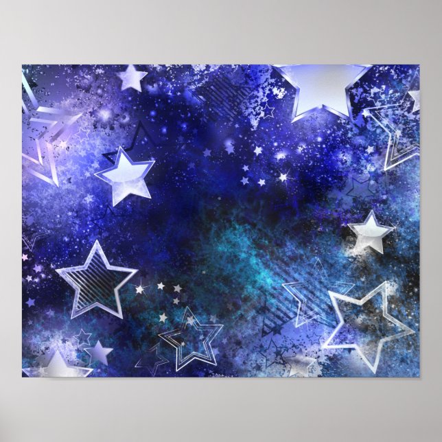 Space Background with Stars Poster (Vorne)