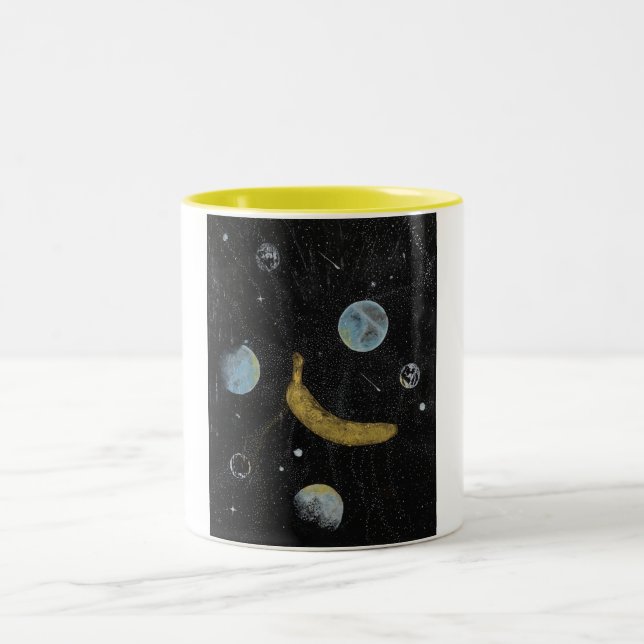 Space Banana Zweifarbige Tasse (Mittel)
