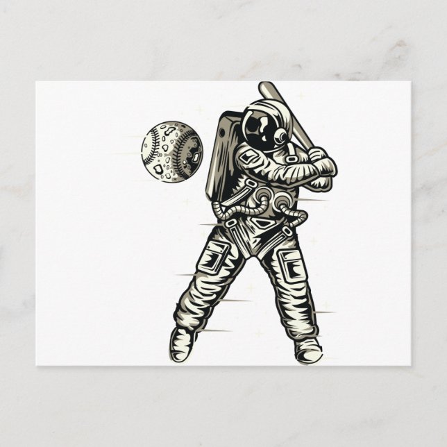 Space Baseball Postkarte (Vorderseite)