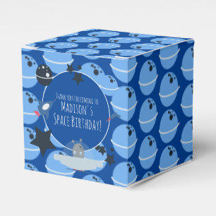 Space Birthday Alien Themed Blue Favor Box Geschenkschachtel