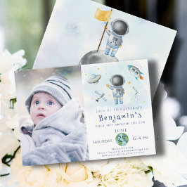 Space Birthday Astronaut Bocket Party Einladung