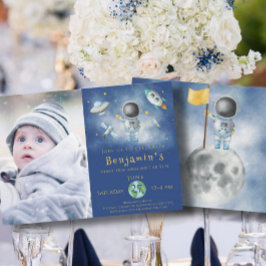 Space Birthday Astronaut Bocket Stars Party in Einladung