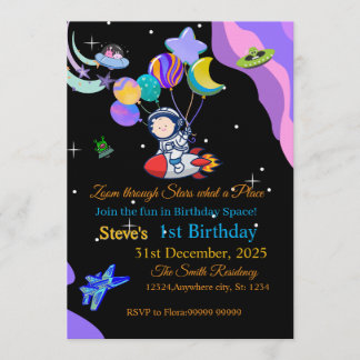 Space Birthday Invitation Card | Any Kid's Age Einladung