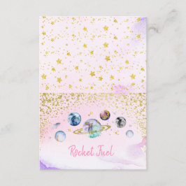 Space Birthday Party Buffet Food Labels Begleitkarte