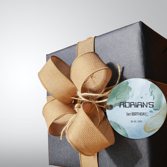 Space Birthday Party Earth Globe Geschenkanhänger (Earth Space Favor Tags)