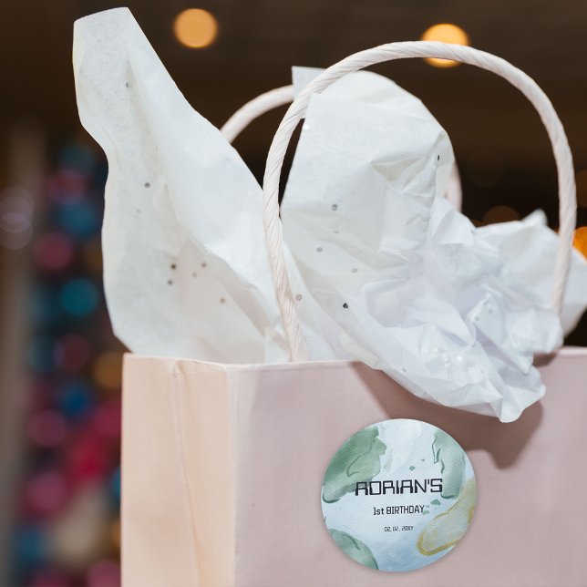 Space Birthday Party Earth Globe Runder Aufkleber (Space Birthday Earth Sticker)