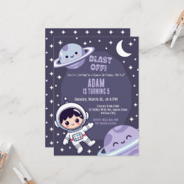 Space Birthday Party Invitation | Galaxy Astronaut Einladung