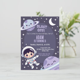 Space Birthday Party Invitation | Galaxy Astronaut Einladung