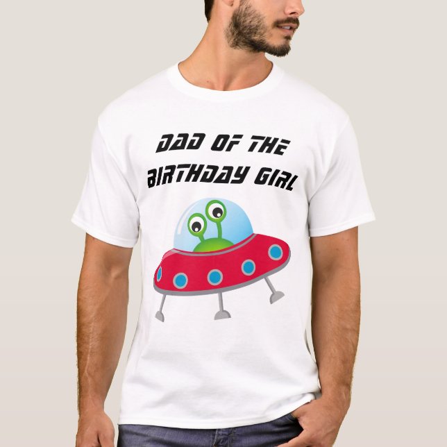 Space Birthday Party Vater T - Shirts (Vorderseite)