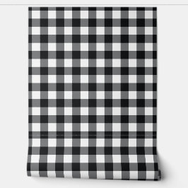 Space Black Gingham Check Buffalo Plaid Tapete