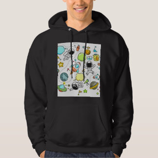 "Space" Black Men Hoodie