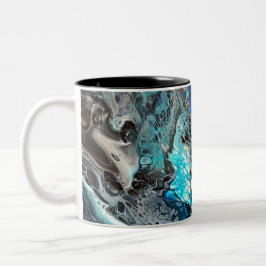 Space blue pouring zweifarbige tasse