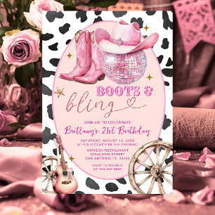 Space Boots und Glamour-Cowgirl 30. Geburtstag  Einladung