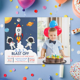 Space Boy Fun Birthday Einladung