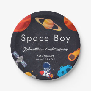Space Boy Planets Niedlich Astronaut Baby Dusche Pappteller