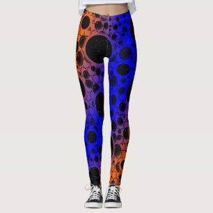 Space Bubble Spots - Blau/Orange Leggings
