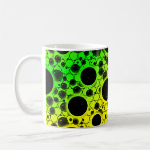 Space Bubble Spots - Gelb/Grün Kaffeetasse