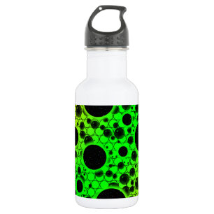 Space Bubble Spots - Grün/Lime Edelstahlflasche