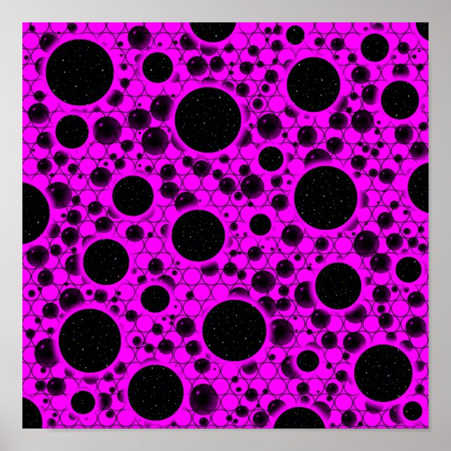 Space Bubble Spots - Pink Poster (Vorne)