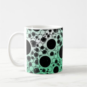 Space Bubble Spots - Weiß/Mint Kaffeetasse