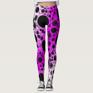 Space Bubble Spots - Weiß/Rosa Leggings