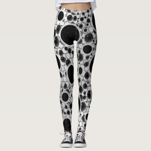 Space Bubble Spots - Weiß/Silber Leggings