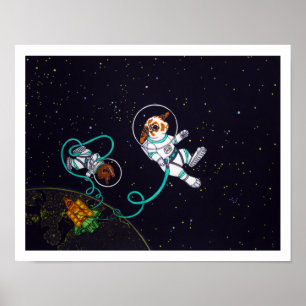 Space Bunnies Print Poster