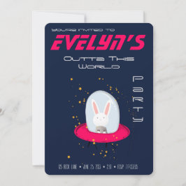 Space Bunny Party Einladung