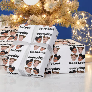 Space Buns Frisur Alltag Look Mode Geschenkpapier