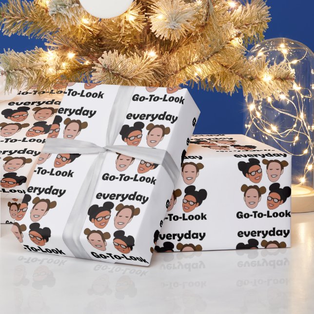 Space Buns Frisur Alltag Look Mode Geschenkpapier (Feiertage)