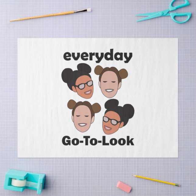 Space Buns Frisur Alltag Look Mode Seidenpapier (Basteln)