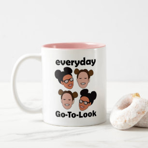 Space Buns Frisur Alltag Look Mode Zweifarbige Tasse