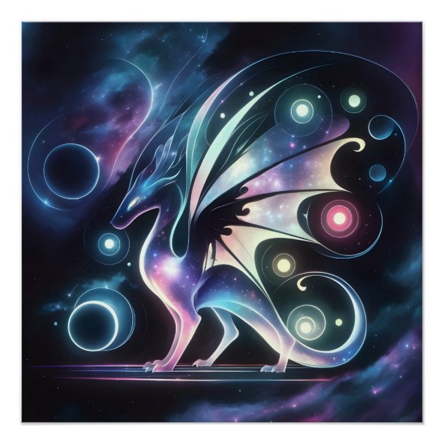Space Butterfly Dragon Poster (Vorderseite)