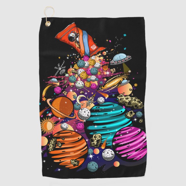 Space Candy Golfhandtuch (Vorderseite)
