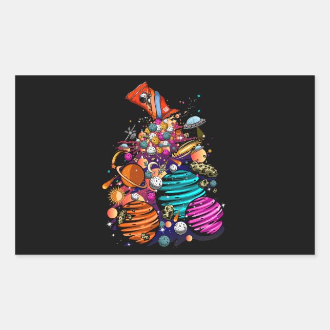 Space Candy Rechteckiger Aufkleber (Vorderseite)