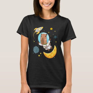 Space Capybarone Kosmonaut Capy Astronaut Planets  T-Shirt