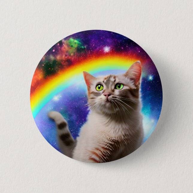 Space Cat Abzeichen Button (Vorderseite)