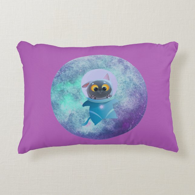 Space Cat Accent Pillow Dekokissen (Vorderseite)