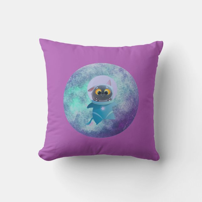 Space Cat Accent Pillow Kissen (Vorderseite)