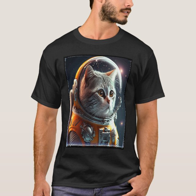 Space Cat Astronaut Kitty Top für Frauen Männer Ki (Vorderseite)