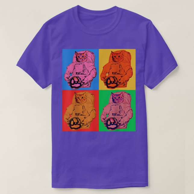 Space Cat Astronauts In Space Suits Retro Pop Art  T-Shirt (Design vorne)