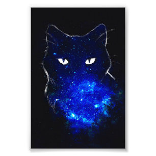 Space Cat Black Cat Geschenk für Niedliche Kitten Fotodruck