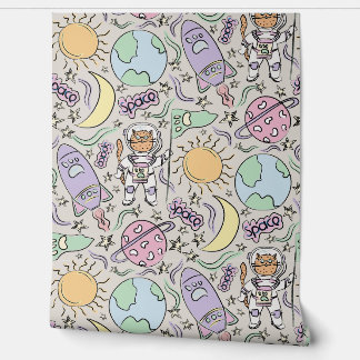 Space Cat - Cat Doodles - Astronaut Animals Tapete